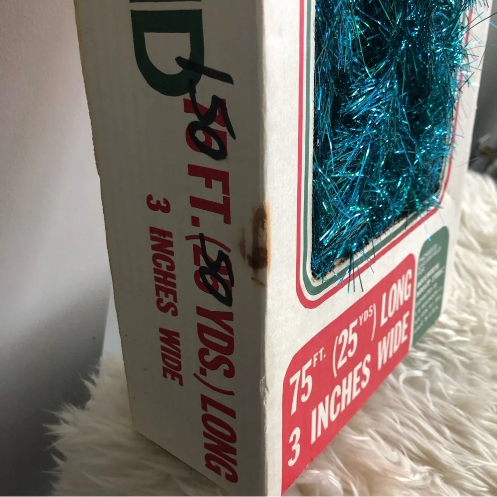 Vintage Teal Tinsel Garland Christmas Decorations